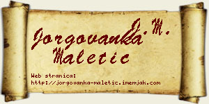 Jorgovanka Maletić vizit kartica